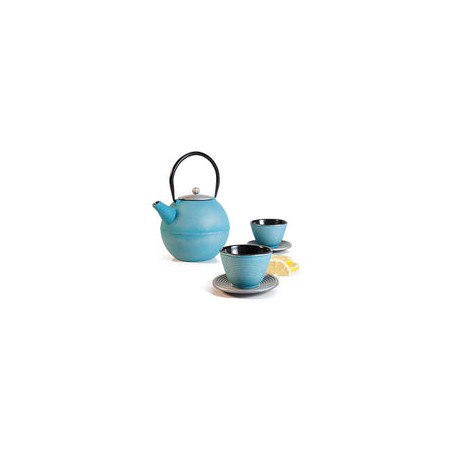 Tetera De Hierro Fundido Con Filtro + 2 Tazas Y Platos Ibili